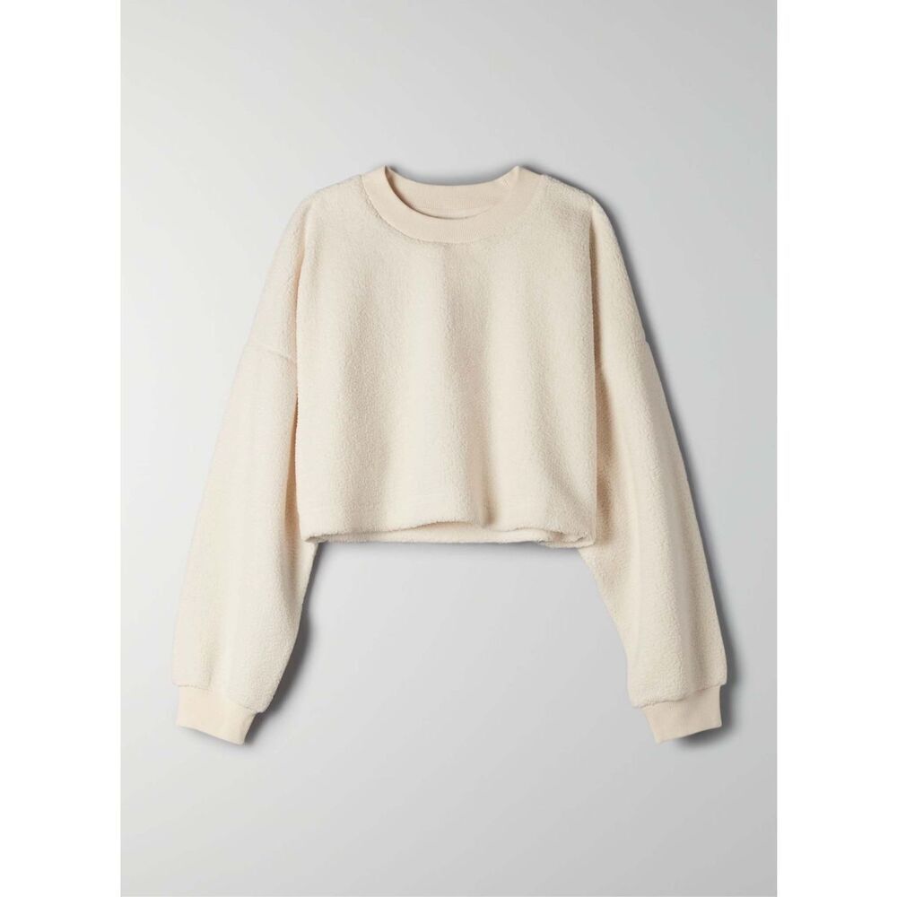 Aritzia Sunday Best Cropped Sweater Top Lupa Sherpa Ivory XS